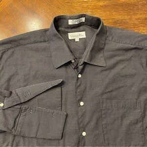 Dior Men's Black and white Dress Shirt 17 32/33 cuffed sleeves